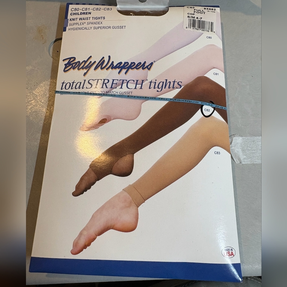 Body Wrappers TotalSTRETCH Tights - Dark Tan, 83462, C80, Childrens S/Med